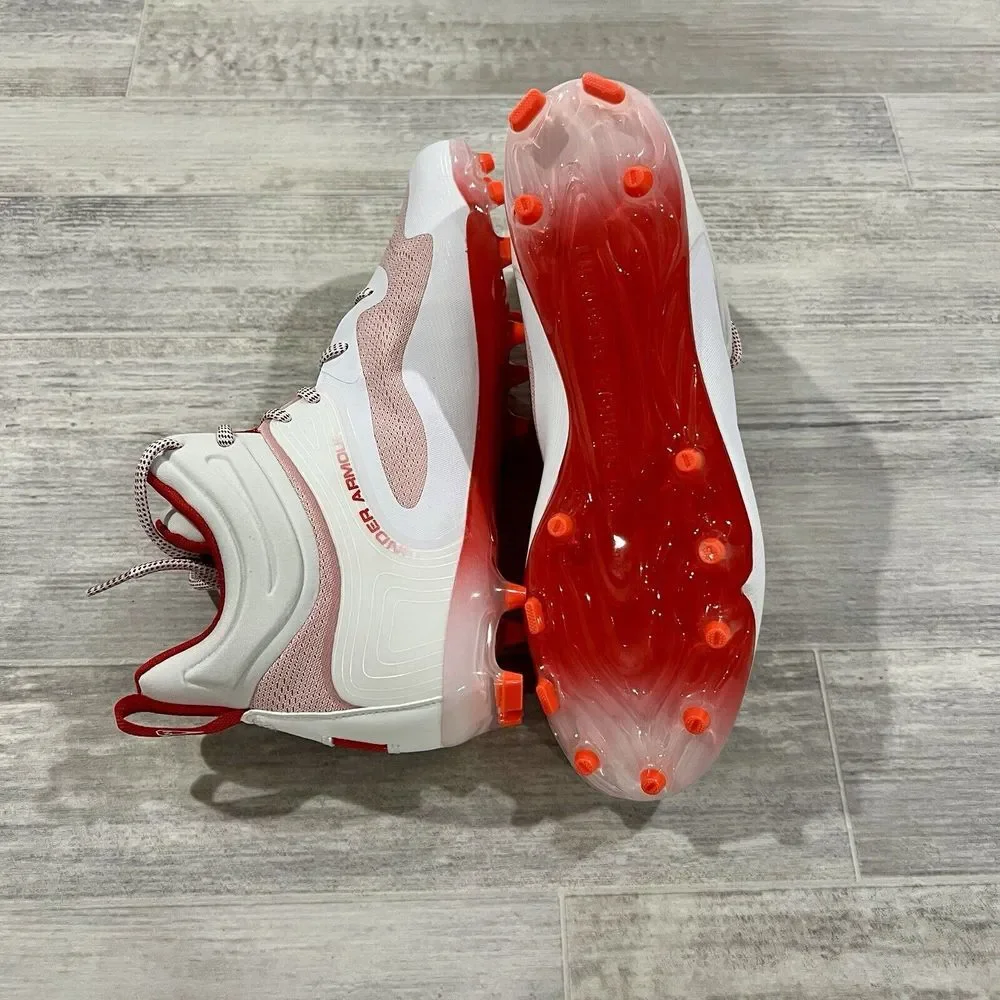 Lacrosse Cleats Under Armour Command‎ MC Mid Red White UA Men's 11.5 3025639-101